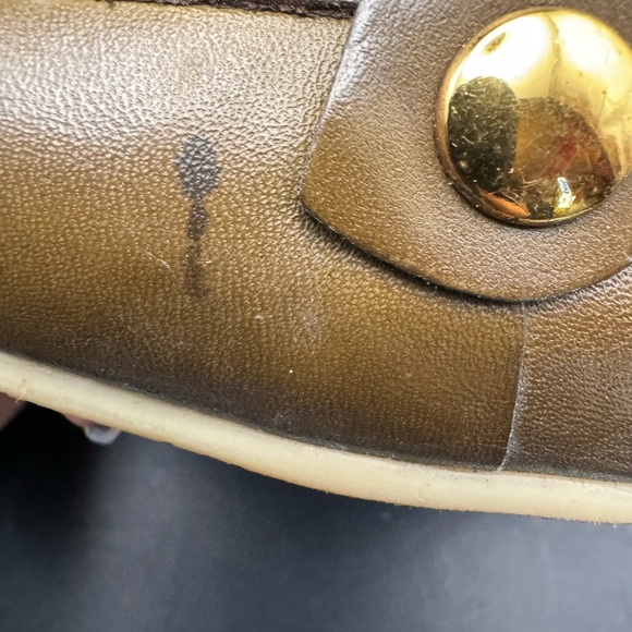 AEROSOLES WOMEN'S BROWN LEATHER SLIP ON WEDGE 3.5” PUMPS SIZE 10M - Picture 9 of 14